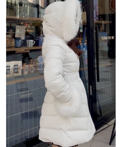 神くびれダウン】Aラインダウンワンピコート 秋服 冬服（ダウン