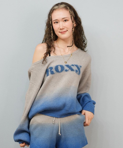 ROXY（ロキシー）の「ROXY/ロキシーセーター グラデージョンニット オフショルダー 2WAY RSR254008（ニット/セーター・レディース・ブラウン系その他2/グレー系その他/ブルー系その他・2XS/M/L）」の3枚目の写真