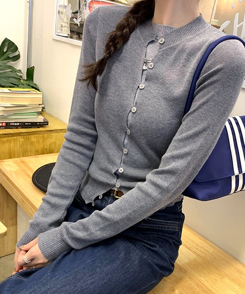 by LEGNA（バイレグナ）の「フェイクレイヤード ニットカーディガン（ニット/セーター・レディース・イエロー/ホワイト/ベージュ系/ライトグレー/レッド/ダークグレー/ネイビー/ブラック・FREE）」の14枚目の写真