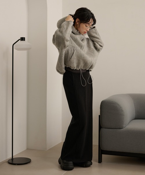LAULEN（ローレン）の「cocoon zip up hoodie blouson /コクーンジップアップフーディーショートブルゾン（その他アウター・レディース・グレー/チャコールグレー・FREE）」の13枚目の写真