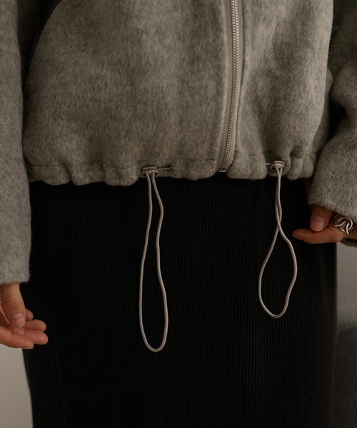 LAULEN（ローレン）の「cocoon zip up hoodie blouson /コクーンジップアップフーディーショートブルゾン（その他アウター・レディース・グレー/チャコールグレー・FREE）」の19枚目の写真