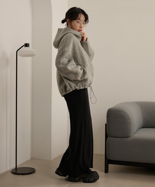 LAULEN（ローレン）の「cocoon zip up hoodie blouson /コクーンジップアップフーディーショートブルゾン（その他アウター・レディース・グレー/チャコールグレー・FREE）」の16枚目の写真