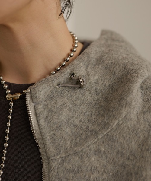 LAULEN（ローレン）の「cocoon zip up hoodie blouson /コクーンジップアップフーディーショートブルゾン（その他アウター・レディース・グレー/チャコールグレー・FREE）」の18枚目の写真