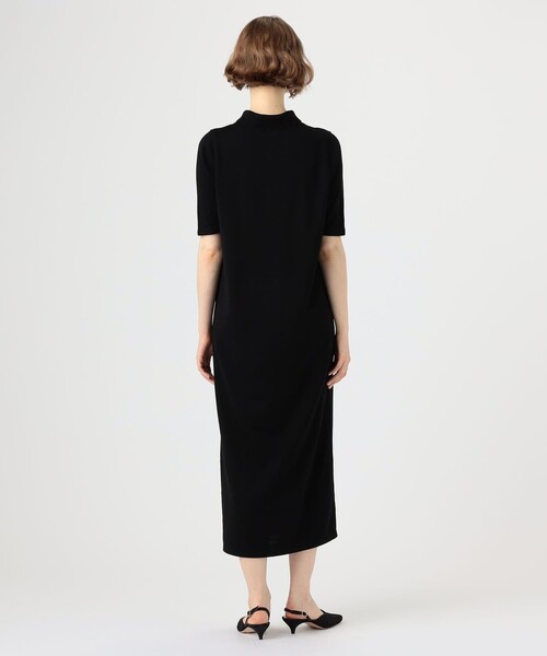 TOMORROWLAND Ballsey　幾何学模様　ロングワンピース ウールポリエステルパールコンビ ポロロングワンピース （ミニ丈・ひざ