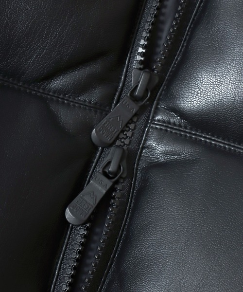 FIRST DOWN(ファーストダウン)の「FIRST DOWN/ファーストダウン VEGAN LEATHER BUBBLE DOWN JACKET/ヴィーガンレザーバブルダウンジャケット/レディース メンズ(ダウンジャケット/コート・メンズ・ブラック・M/L/XL)」の12枚目の写真