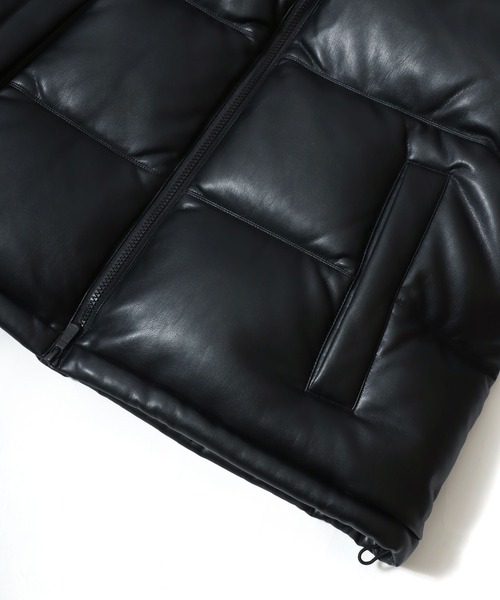 FIRST DOWN(ファーストダウン)の「FIRST DOWN/ファーストダウン VEGAN LEATHER BUBBLE DOWN JACKET/ヴィーガンレザーバブルダウンジャケット/レディース メンズ(ダウンジャケット/コート・メンズ・ブラック・M/L/XL)」の11枚目の写真