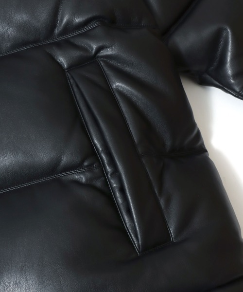 FIRST DOWN(ファーストダウン)の「FIRST DOWN/ファーストダウン VEGAN LEATHER BUBBLE DOWN JACKET/ヴィーガンレザーバブルダウンジャケット/レディース メンズ(ダウンジャケット/コート・メンズ・ブラック・M/L/XL)」の16枚目の写真