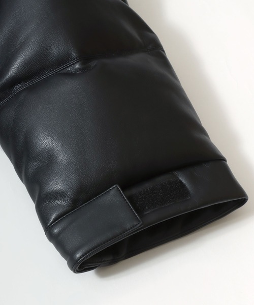 FIRST DOWN(ファーストダウン)の「FIRST DOWN/ファーストダウン VEGAN LEATHER BUBBLE DOWN JACKET/ヴィーガンレザーバブルダウンジャケット/レディース メンズ(ダウンジャケット/コート・メンズ・ブラック・M/L/XL)」の10枚目の写真