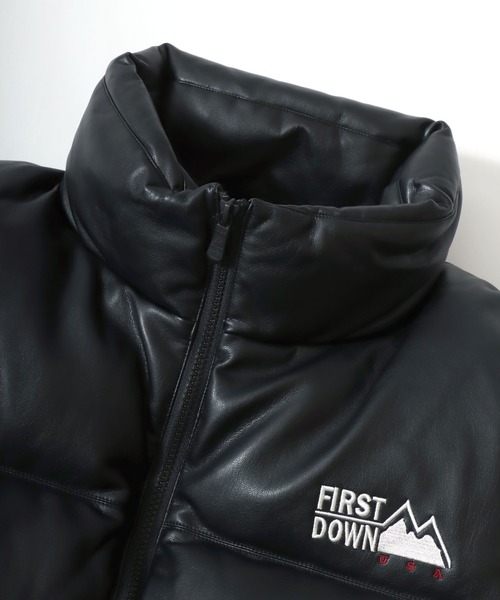 FIRST DOWN(ファーストダウン)の「FIRST DOWN/ファーストダウン VEGAN LEATHER BUBBLE DOWN JACKET/ヴィーガンレザーバブルダウンジャケット/レディース メンズ(ダウンジャケット/コート・メンズ・ブラック・M/L/XL)」の8枚目の写真