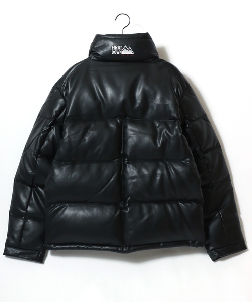 FIRST DOWN(ファーストダウン)の「FIRST DOWN/ファーストダウン VEGAN LEATHER BUBBLE DOWN JACKET/ヴィーガンレザーバブルダウンジャケット/レディース メンズ(ダウンジャケット/コート・メンズ・ブラック・M/L/XL)」の9枚目の写真