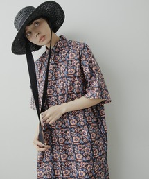 【新品未使用】ear PAPILLONNER マルチドット シャツワンピース　F 新品未使用】ear PAPILLONNER マルチドット シャツワンピース F