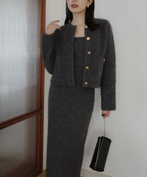 anuans(アニュアンス)の「カシミヤブレンドキャミソールニットワンピース(ワンピース・レディース・ネイビー/グレー/アイボリー・SMALL/MEDIUM)」の16枚目の写真