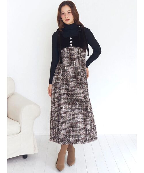 CALNAMUR（カルナムール）の「クラシックツイードロングワンピース