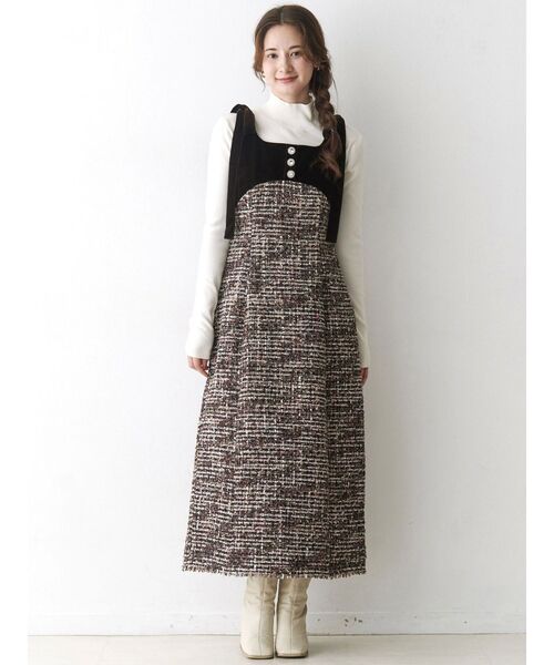 CALNAMUR(カルナムール)の「クラシックツイードロングワンピース(ワンピース・レディース・ブラウン/ブラック・FREE)」の18枚目の写真