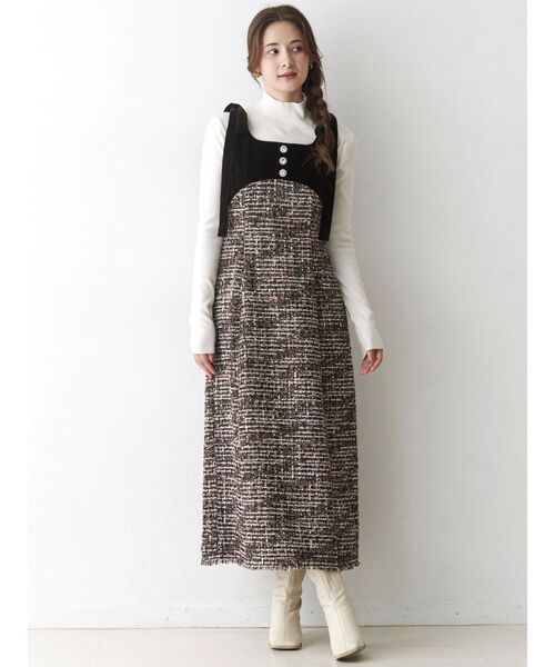 CALNAMUR(カルナムール)の「クラシックツイードロングワンピース(ワンピース・レディース・ブラウン/ブラック・FREE)」の20枚目の写真