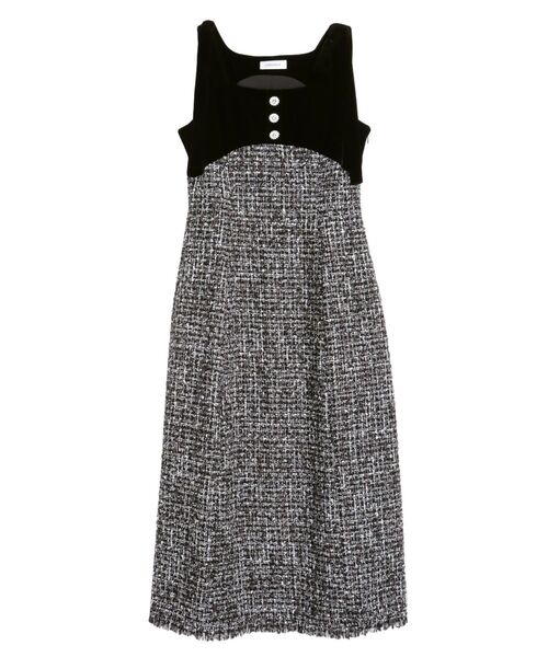 CALNAMUR(カルナムール)の「クラシックツイードロングワンピース(ワンピース・レディース・ブラウン/ブラック・FREE)」の10枚目の写真