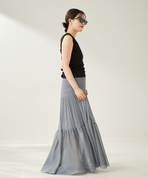 ⭐︎タグ付き⭐︎【Plage】ette Gatherスカート Sheer Gather スカート（スカート）｜Plage（プラージュ）の