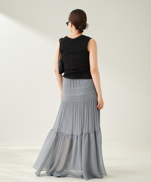 plage(プラージュ)の「Sheer Gather スカート(スカート・レディース・サックスブルー/ブラック・36/38)」の22枚目の写真