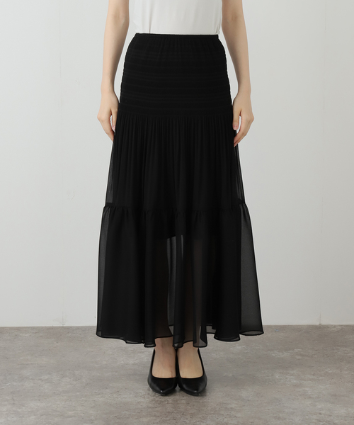 plage(プラージュ)の「Sheer Gather スカート(スカート・レディース・サックスブルー/ブラック・36/38)」の7枚目の写真