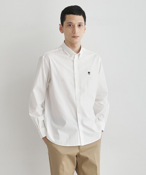 TAKEO KIKUCHI(タケオキクチ)の「【LIMITED】ワンポイント刺繍ボタンダウンシャツ(シャツ/ブラウス・メンズ・ネイビー/ベージュ/モスグリーン/ホワイト/チャコールグレー・01/02/03/04)」の14枚目の写真