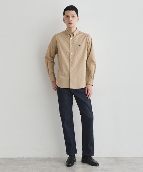 TAKEO KIKUCHI（タケオキクチ）の「【LIMITED】ワンポイント刺繍ボタンダウンシャツ（シャツ/ブラウス・メンズ・ネイビー/ベージュ/モスグリーン/ホワイト/チャコールグレー・01/02/03/04）」の17枚目の写真