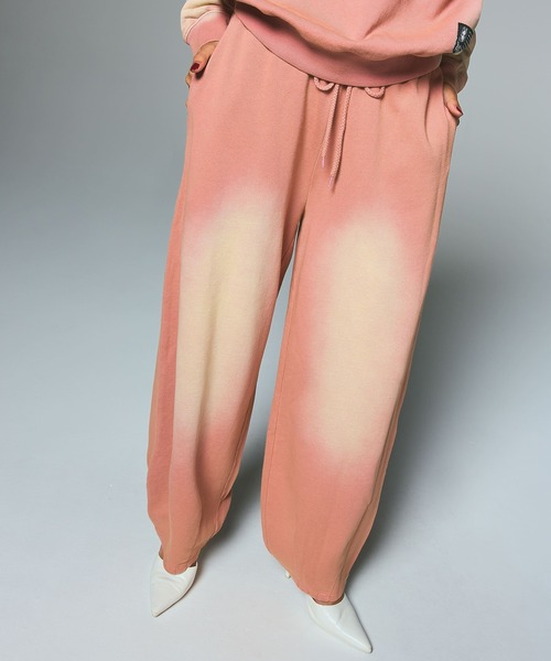 X-girl（エックスガール）の「OVERDYED SWEAT PANTS（スウェットパンツ・レディース・ピンク/グリーン/ネイビー・S/M）」の3枚目の写真