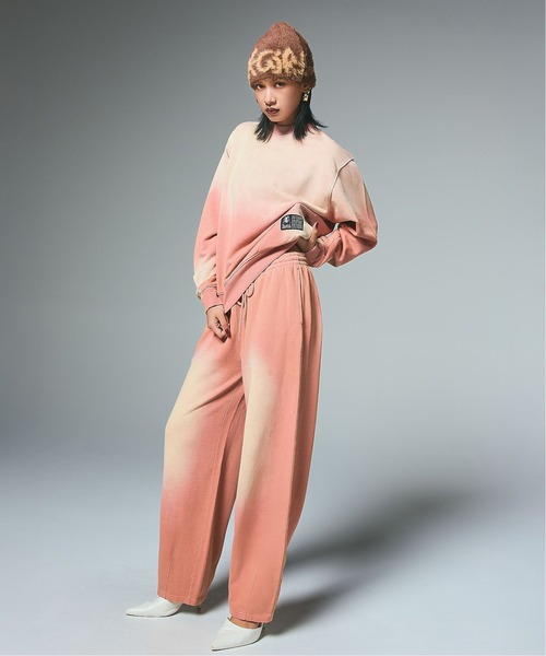 X-girl（エックスガール）の「OVERDYED SWEAT PANTS（スウェットパンツ・レディース・ピンク/グリーン/ネイビー・S/M）」の6枚目の写真