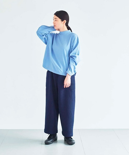 ata(アタ)の「ata pants 3. / 圧縮ウールパンツ(その他パンツ・レディース・ブラウン/ネイビー・MEDIUM)」の1枚目の写真