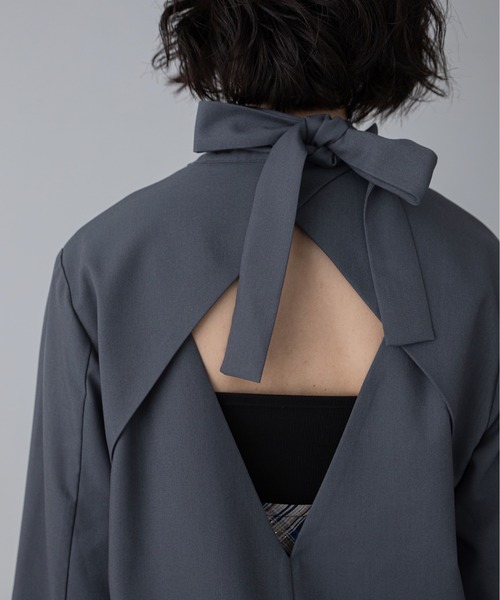 VACANCY(ヴァカンシー)の「フロントベルトワンピースジャケット(ワンピース・レディース・ブラック/グレー・LARGE/MEDIUM)」の20枚目の写真
