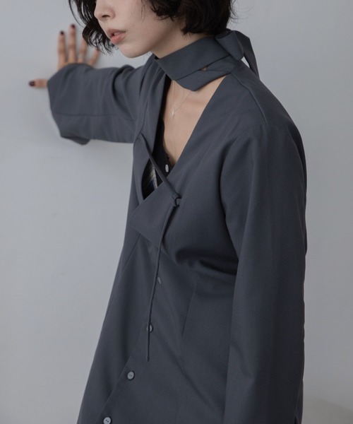 VACANCY(ヴァカンシー)の「フロントベルトワンピースジャケット(ワンピース・レディース・ブラック/グレー・LARGE/MEDIUM)」の10枚目の写真