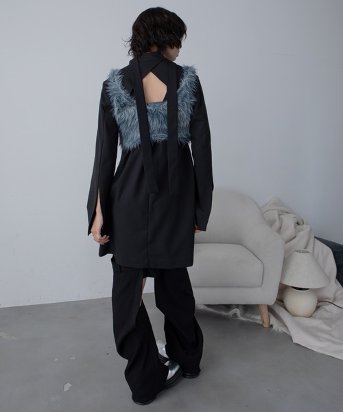 VACANCY(ヴァカンシー)の「フロントベルトワンピースジャケット(ワンピース・レディース・ブラック/グレー・LARGE/MEDIUM)」の15枚目の写真