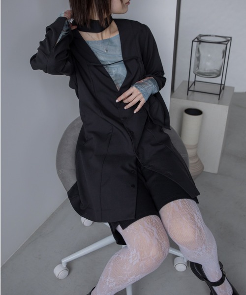 VACANCY(ヴァカンシー)の「フロントベルトワンピースジャケット(ワンピース・レディース・ブラック/グレー・LARGE/MEDIUM)」の22枚目の写真