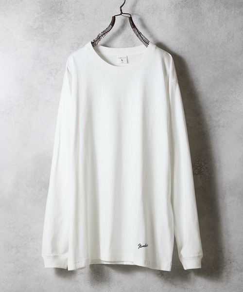 NUMBER (N)INE（ナンバーナイン）の「BASIC HEM PRINTED L/S T-SHIRT / ベーシック ワンポイント ロゴプリント ロンT（Tシャツ/カットソー・メンズ・ブラック/チャコール/ホワイト・M/L/XL）」の4枚目の写真
