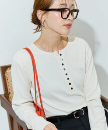 FREAK'S STORE（フリークスストア）の「限定展開　Ginger ヘンリーネック ロング スリーブ トップス（Tシャツ/カットソー・レディース）」