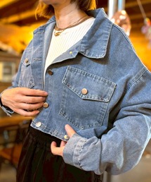 ARCADE（アーケード）の「春服 2WAY 丈の長さ変えれる！オーバーサイズ クロップド デニムジャケット Gジャン（デニムジャケット）」