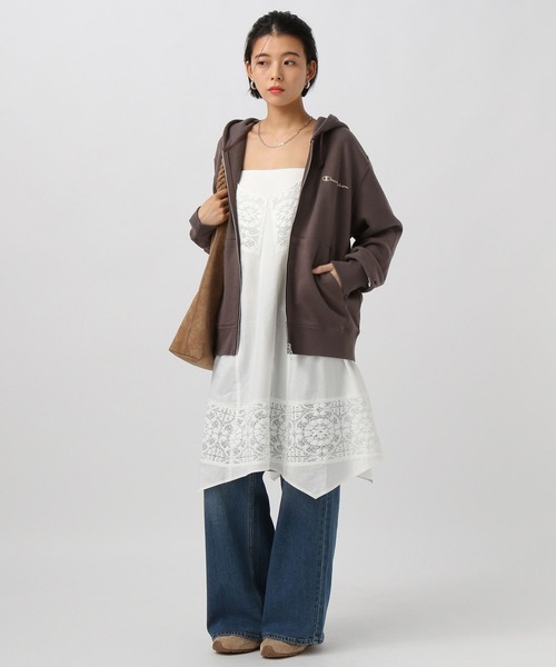 Champion（チャンピオン）の「【Champion(チャンピオン)】別注刺繍スウェットパーカー（パーカー・レディース・ブラック/ダークブラウン/オートミール・FREE）」の9枚目の写真