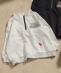 ハーフジップトレーナー スウェット トレーナー」に該当するホワイト