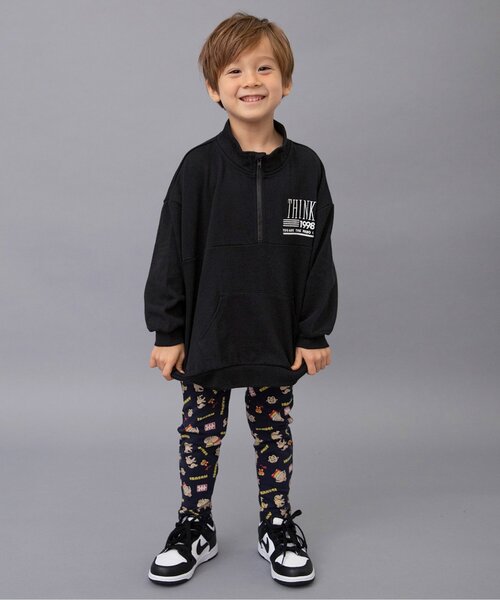 BREEZE(ブリーズ)の「【B NEWJACK・セットアップ可】ハーフジップトレーナー_ジュニア対応(スウェット・キッズ・ブラック/アイボリー・90/100/120/130/140/150/160/110)」の5枚目の写真