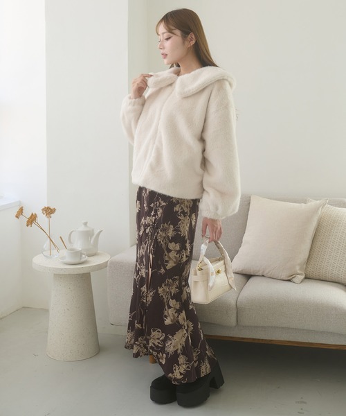 Ambre Neige（アンブルネージュ）の「big collar fake fur blouson / ビッグカラーフェイクファーブルゾン（ブルゾン・レディース・アイボリー/ダークブラウン/モカ・FREE）」の14枚目の写真