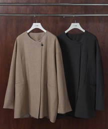 I_am | loose silhouette collarless jacket / ルースシルエットカラーレスジャケット(Tシャツ/カットソー)