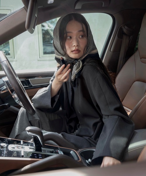 I_am（アイアム）の「loose silhouette collarless jacket / ルースシルエットカラーレスジャケット（Tシャツ/カットソー・レディース・チャコール/ベージュ・FREE）」の13枚目の写真