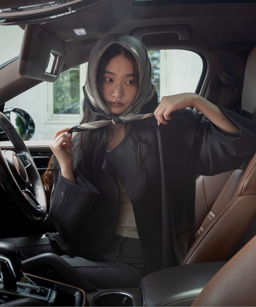 I_am（アイアム）の「loose silhouette collarless jacket / ルースシルエットカラーレスジャケット（Tシャツ/カットソー・レディース・チャコール/ベージュ・FREE）」の6枚目の写真