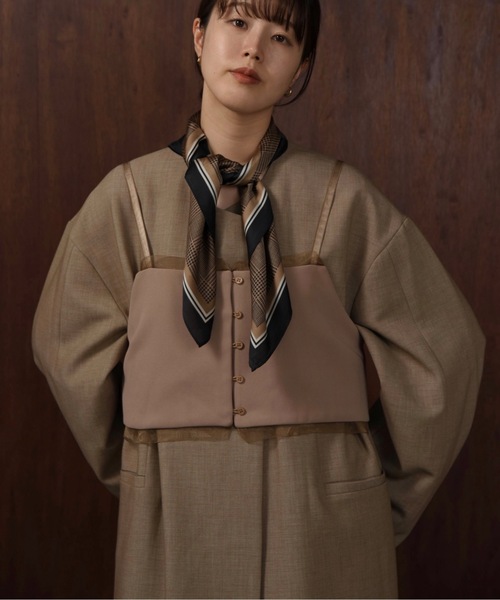 I_am（アイアム）の「loose silhouette collarless jacket / ルースシルエットカラーレスジャケット（Tシャツ/カットソー・レディース・チャコール/ベージュ・FREE）」の12枚目の写真