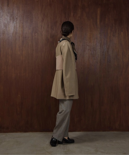 I_am（アイアム）の「loose silhouette collarless jacket / ルースシルエットカラーレスジャケット（Tシャツ/カットソー・レディース・チャコール/ベージュ・FREE）」の7枚目の写真