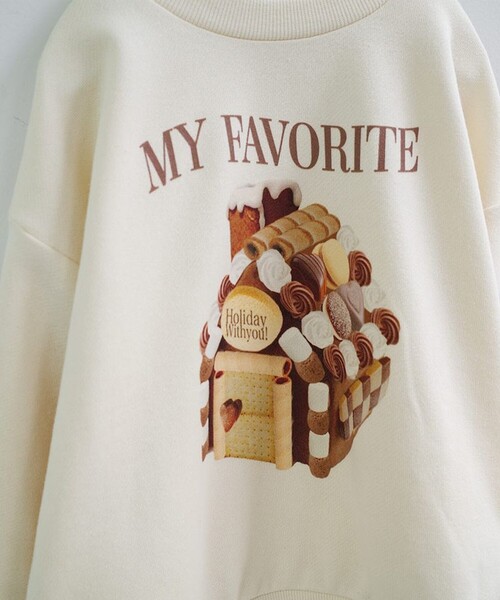 aBity select（アビティセレクト）の「【aBity select./アビティセレクト】スイーツグラフィックアソート裏毛トレーナー（スウェット・キッズ・ライトグレー/ブラック/アイボリー・130/90/110/120/100）」の5枚目の写真