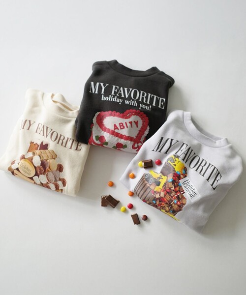 aBity select（アビティセレクト）の「【aBity select./アビティセレクト】スイーツグラフィックアソート裏毛トレーナー（スウェット・キッズ・ライトグレー/ブラック/アイボリー・130/90/110/120/100）」の10枚目の写真