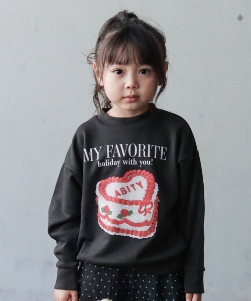 aBity select（アビティセレクト）の「【aBity select./アビティセレクト】スイーツグラフィックアソート裏毛トレーナー（スウェット・キッズ・ライトグレー/ブラック/アイボリー・130/90/110/120/100）」の2枚目の写真