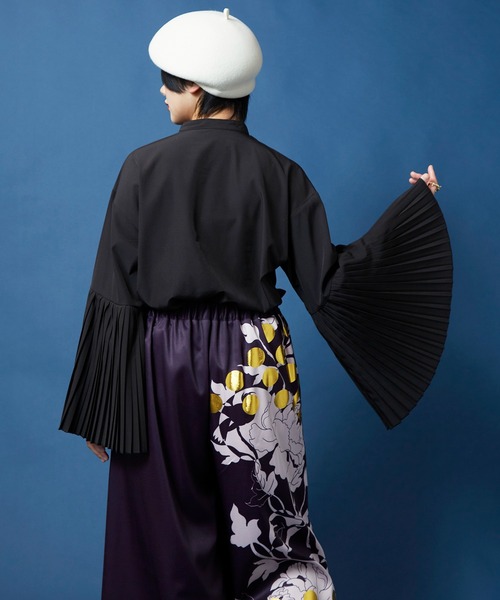 カヤ(カヤ)の「【カヤ】襞寄せバンドカラーシャツ(シャツ/ブラウス・レディース・スミクロ/ホワイト/エンジ/ライトパープル・FREE)」の20枚目の写真