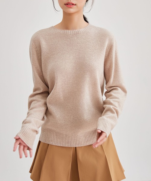 Lace Ladies（レースレディース）の「ウール カシミヤ クルーネック ニット プルオーバー（ニット/セーター・レディース・ベージュ/グレー/アイボリー/ブラック・FREE）」の19枚目の写真