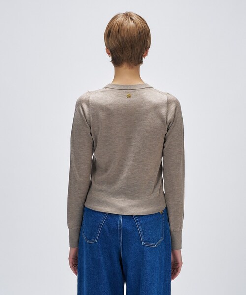cloenc（クロエンス）の「【手洗い可】シルクカシミヤ混クルーニット（ニット/セーター・レディース・ブラック系8/グレー系4/ホワイト系9/ブラウン系8・02）」の5枚目の写真